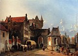 Famous Figures Paintings - Figures By An Old City Gate